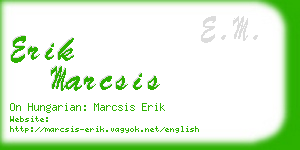 erik marcsis business card